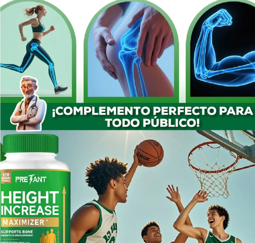 HEIGHT CREASE MAXIMZER/ SUPLEMENTO DE CRECIMIENTO EN CAPSULAS X 62 + ENVÍO GRATIS!🎁