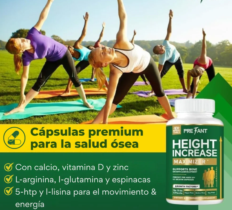 HEIGHT CREASE MAXIMZER/ SUPLEMENTO DE CRECIMIENTO EN CAPSULAS X 62 + ENVÍO GRATIS!🎁