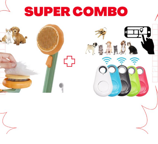 SUPER COMBO CEPILLO REMOVEDOR DE PELO + LOCALIZADOR GPS PARA MASCOTAS + ENVÍO GRATIS!🎁